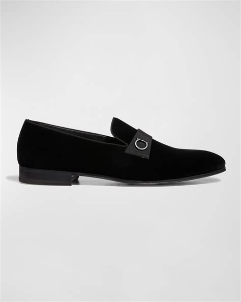 ferragamo men's lapo velvet loafers